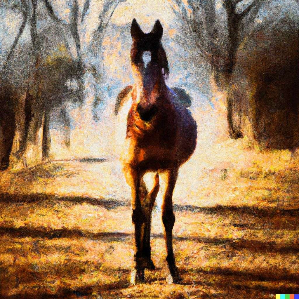 a horse, digital art, depth effects